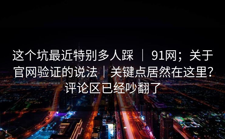这个坑最近特别多人踩 ｜ 91网；关于官网验证的说法｜关键点居然在这里？评论区已经吵翻了