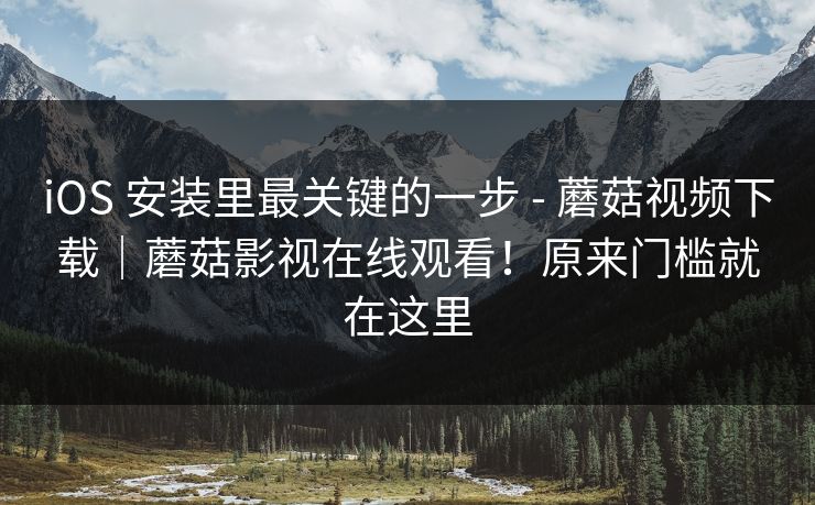 iOS 安装里最关键的一步 - 蘑菇视频下载｜蘑菇影视在线观看！原来门槛就在这里